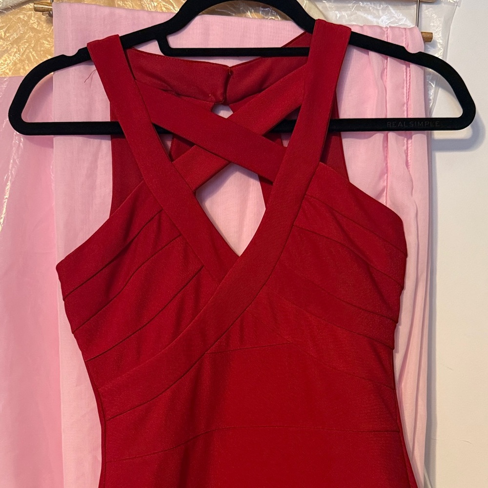 Ruby Rox Red Backless Crisscross Dress